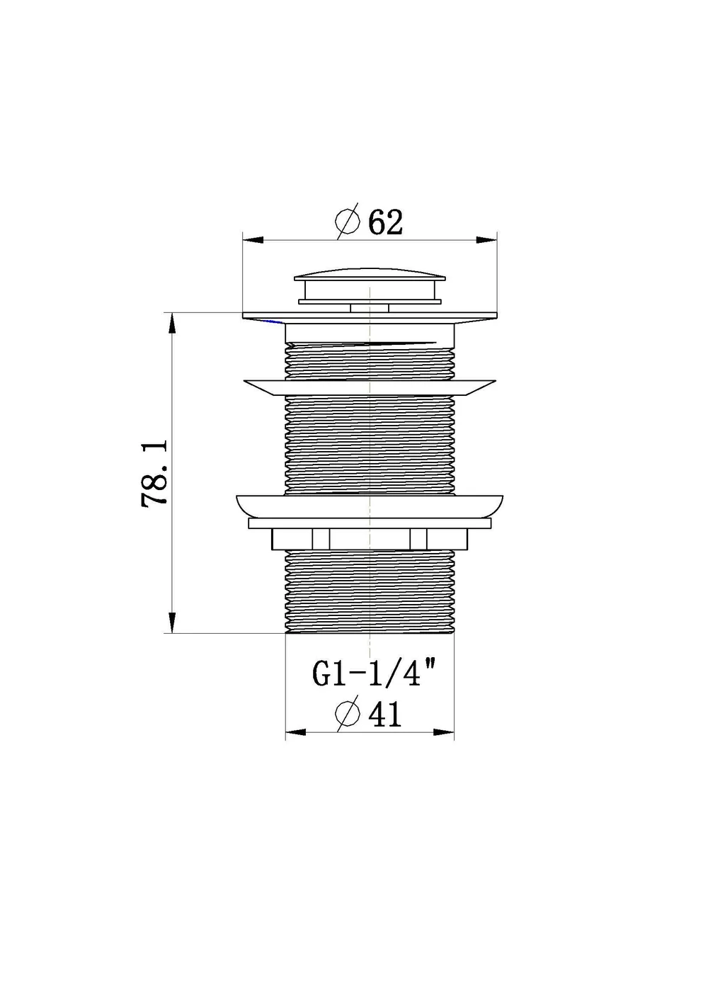 32Mm Pop-Up Waste Non Overlow PVDBrushed Bronze thumbnail 2
