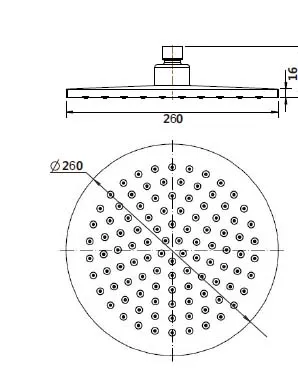 Abs Round Shower Head 260Mm Electroplated Chrome thumbnail 2