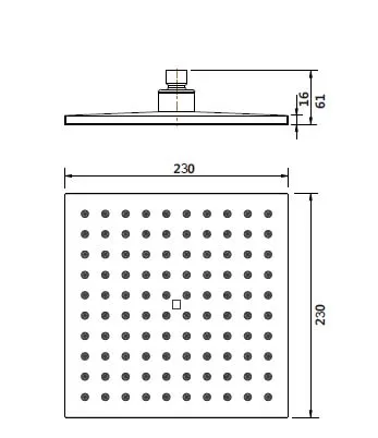 Abs Square Shower Head 230Mm Electroplated Chrome thumbnail 2