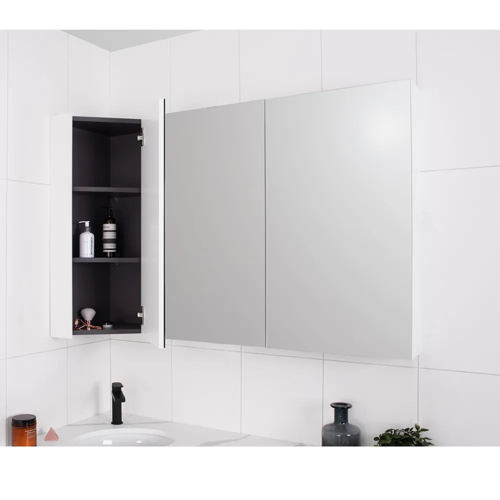 Glacier Offset Corner Mirrored Cabinet thumbnail 2