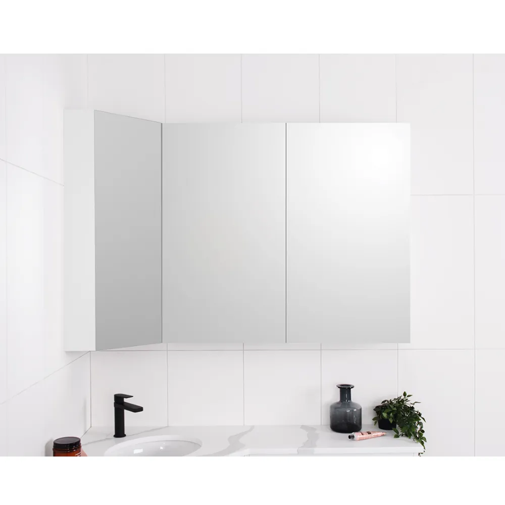Glacier Offset Corner Mirrored Cabinet thumbnail 1