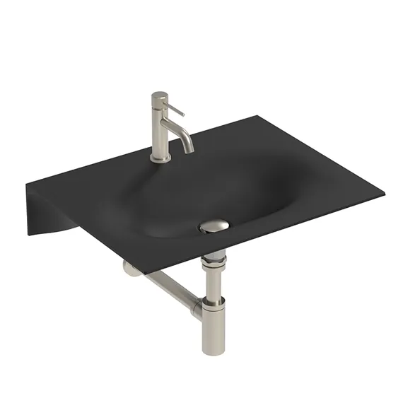 Veil Matte Black Wall Hung Basin thumbnail 1