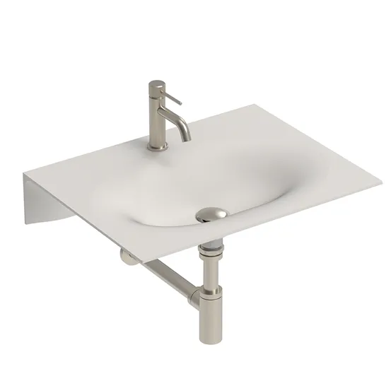 Veil Matte Pearl Wall Hung Basin thumbnail 1