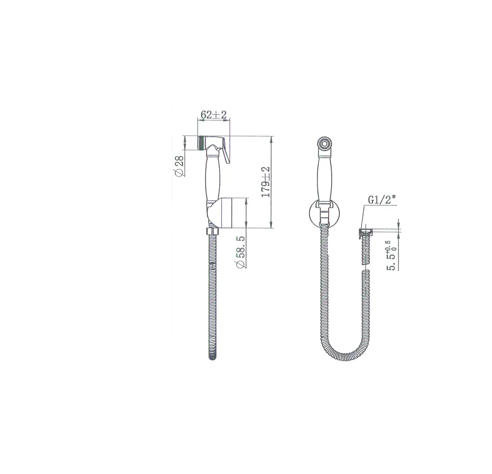 Bidet Toilet Spray Electroplated Chrome thumbnail 2