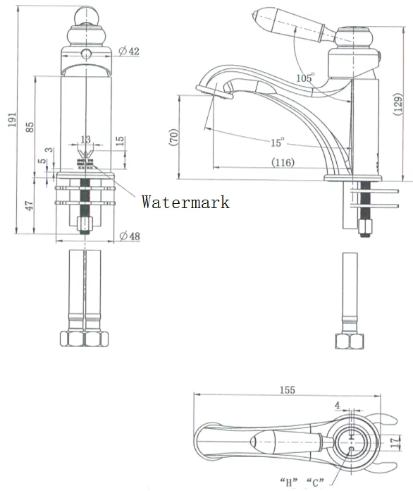 Bordeaux Basin Mixer  Electroplated Chrome thumbnail 2