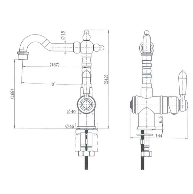 Bordeaux High-Rise Basin Mixer Electroplated Chrome thumbnail 2