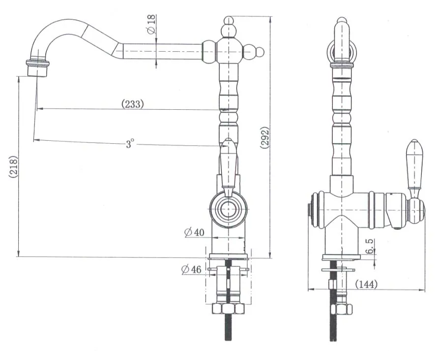 Bordeaux Kitchen Mixer ElectroplatedMatt Black thumbnail 2