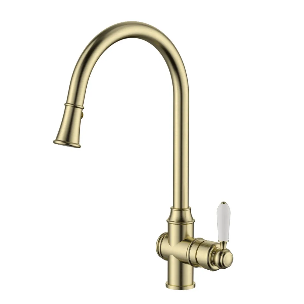 Bordeaux Pull-Out Kitchen Mixer Brushed Bronze