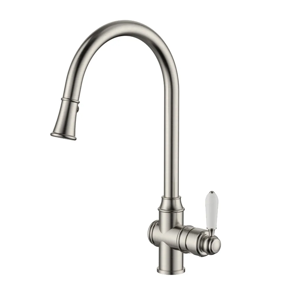 Bordeaux Pull-Out Kitchen Mixer Brushed Nickel