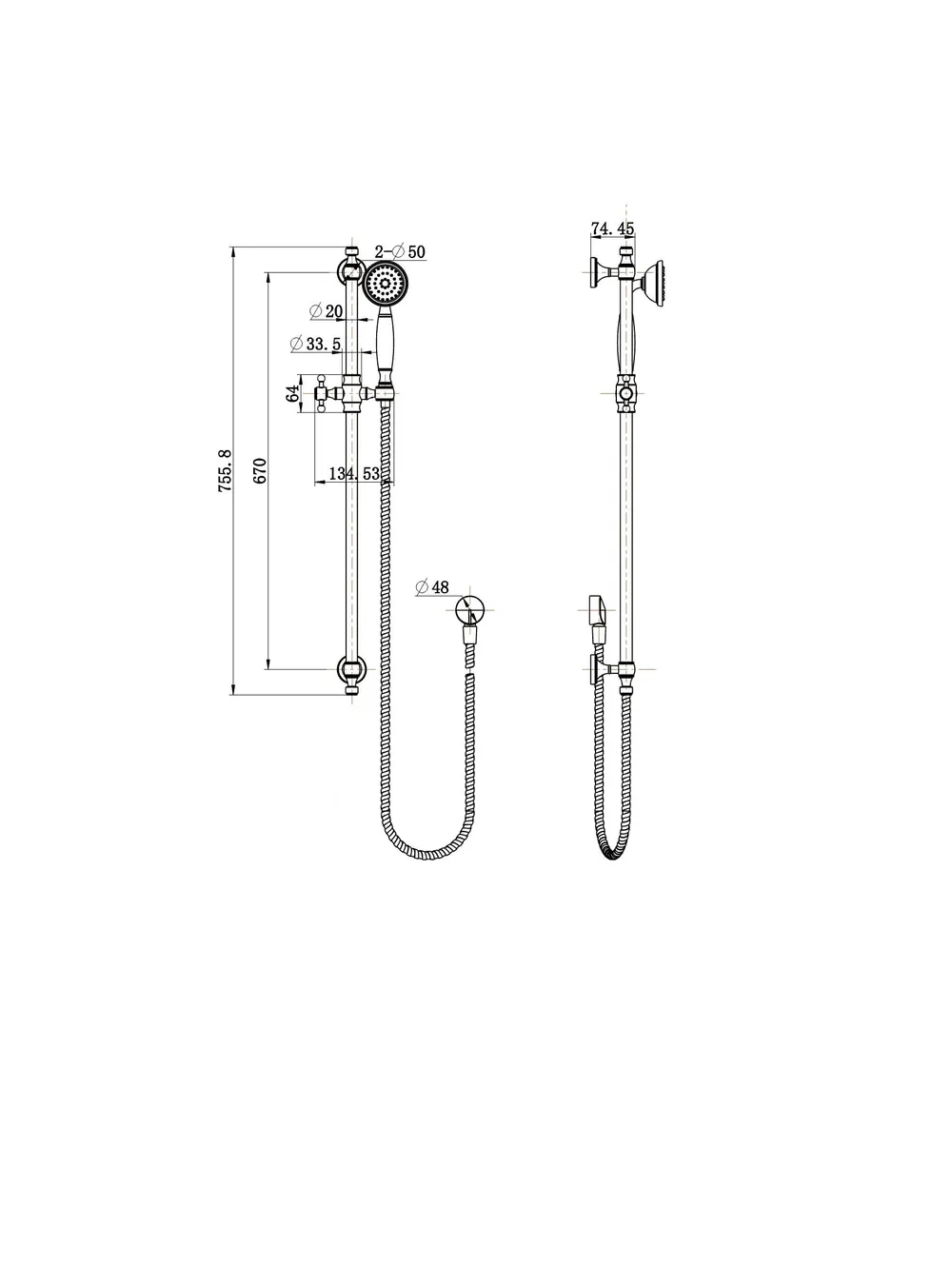 Bordeaux Rail Shower PVD
Brushed Nickel thumbnail 2