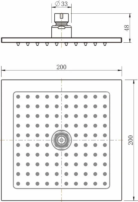 Brass Square Shower Head 200Mm Electroplated
Matt Black thumbnail 2