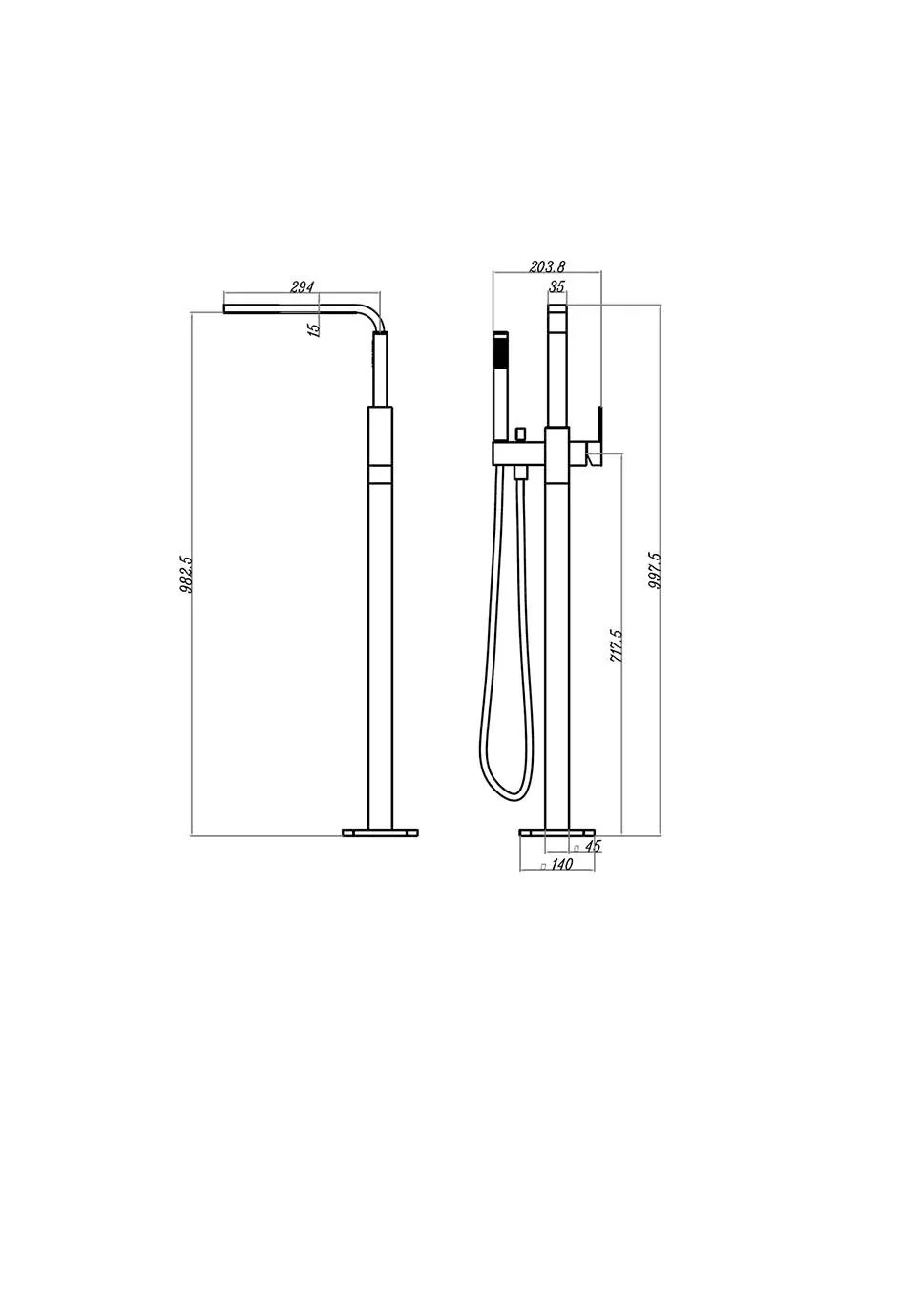 Chao Freestanding Bath MixerElectroplated Chrome thumbnail 2