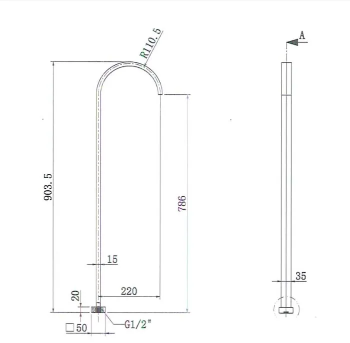 Chao Freestanding Bath SpoutElectroplated Chrome thumbnail 2