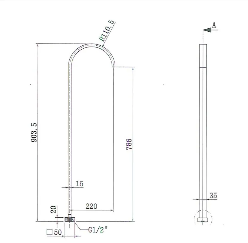 Chao Freestanding Bath SpoutPvdBrushed Nickel thumbnail 2