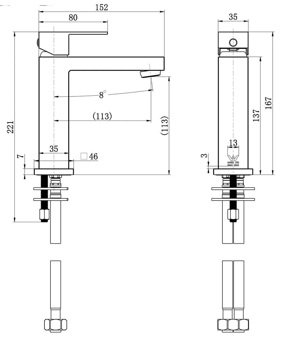 Chao Mini Basin Mixer Electroplated Chrome thumbnail 2