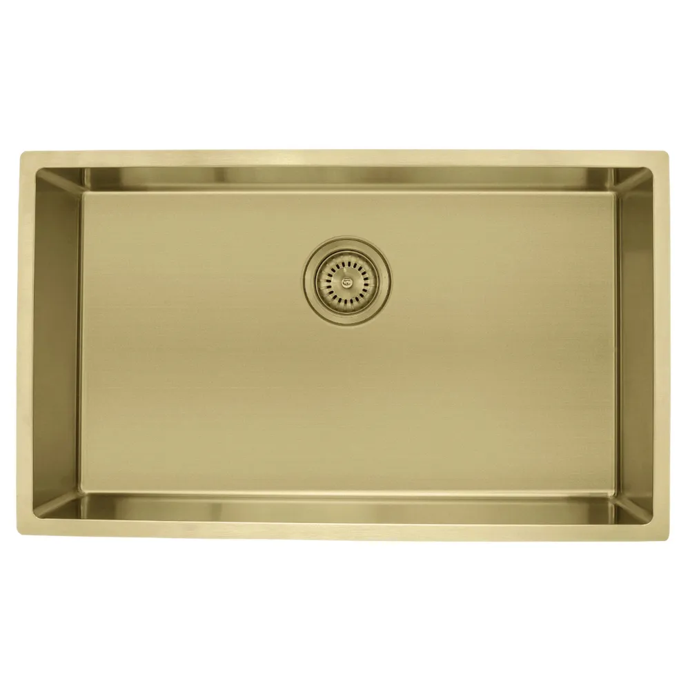 Coloured Single Bowl Sink 66L Light Gold