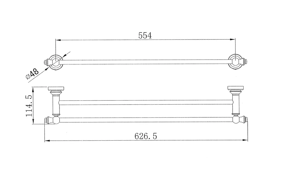 Double Towel Rail 600Mm PVD
Brushed Nickel thumbnail 2