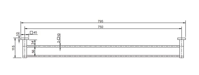 Double Towel Rail 750Mm Electroplated Chrome thumbnail 2