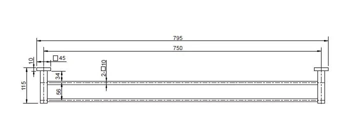 Double Towel Rail 750Mm Electroplated
Matt Black thumbnail 2