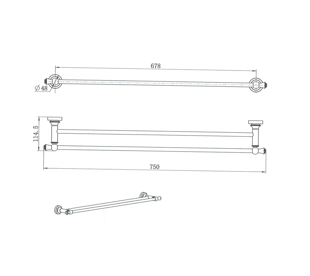 Double Towel Rail 750Mm PVD
Brushed Nickel thumbnail 2