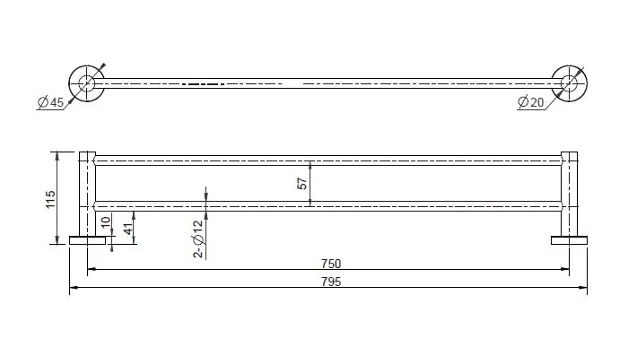 Double Towel Rail 750Mm PVD
Champagne thumbnail 2