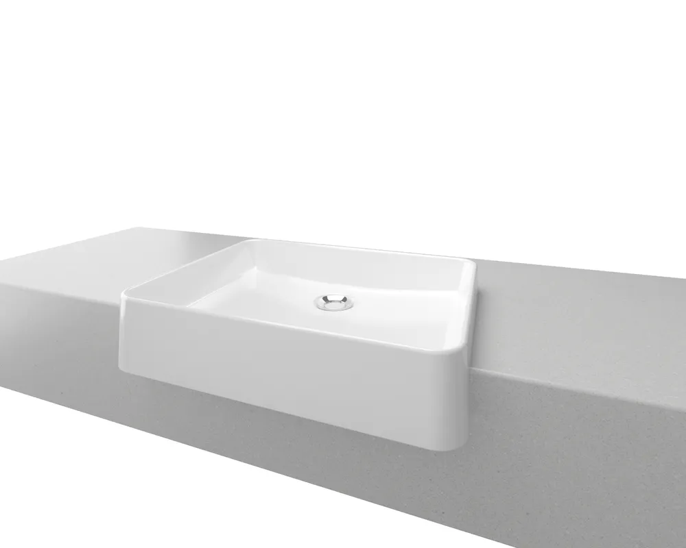 Fergus Semi Recessed Basin White Gloss
