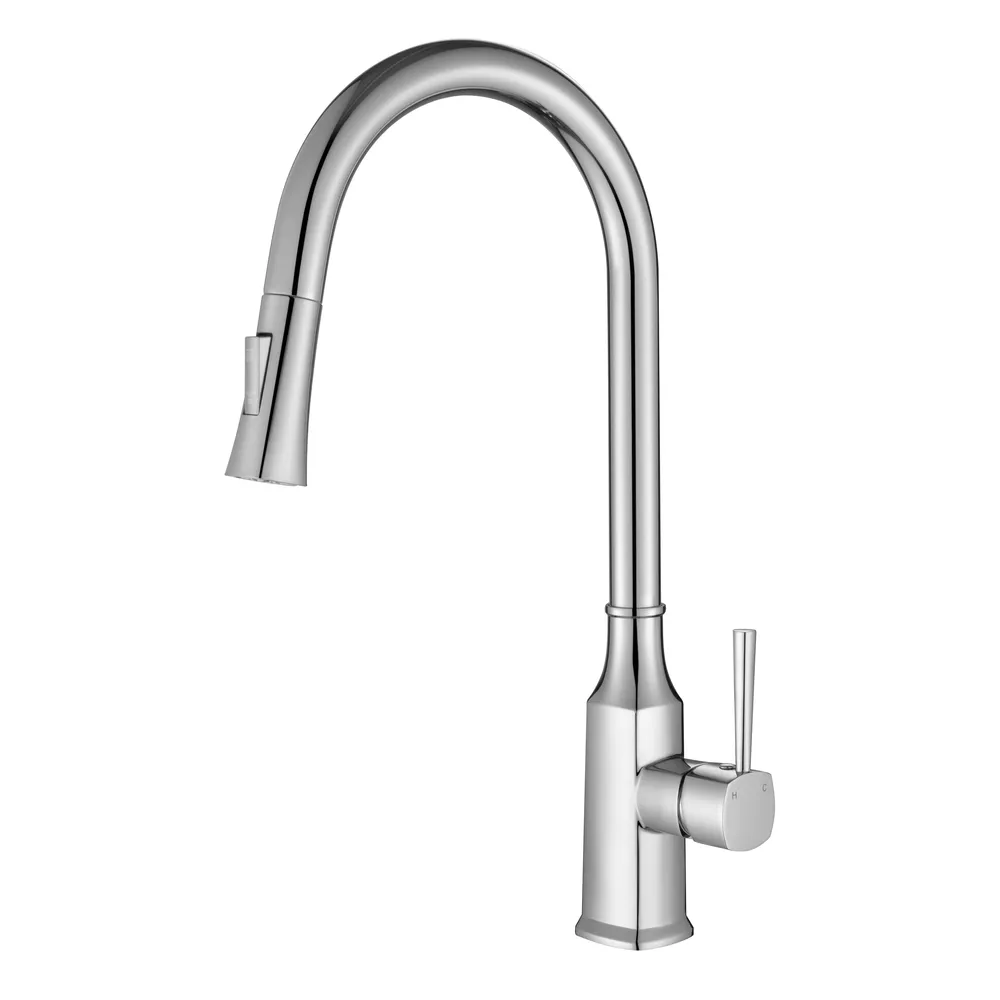 Helena Pull Out Kitchen Mixer Electroplated Chrome