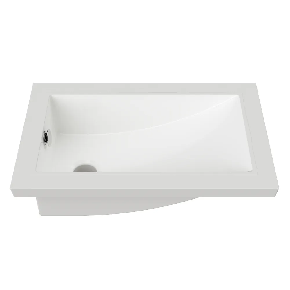 Mini Rectangle Undermount Basin White Gloss