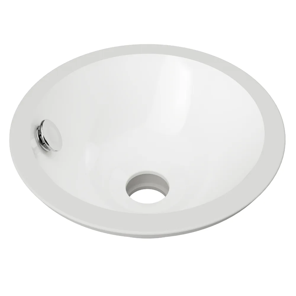 Mini Round Undermount Basin White Gloss