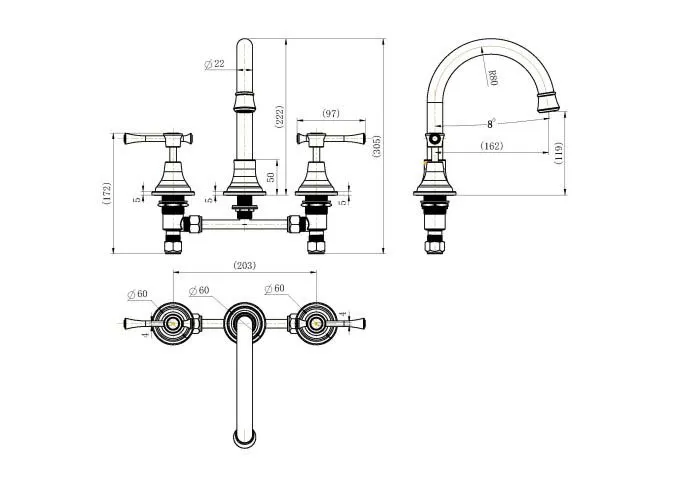 Montpellier Basin Set Electroplated Chrome thumbnail 2