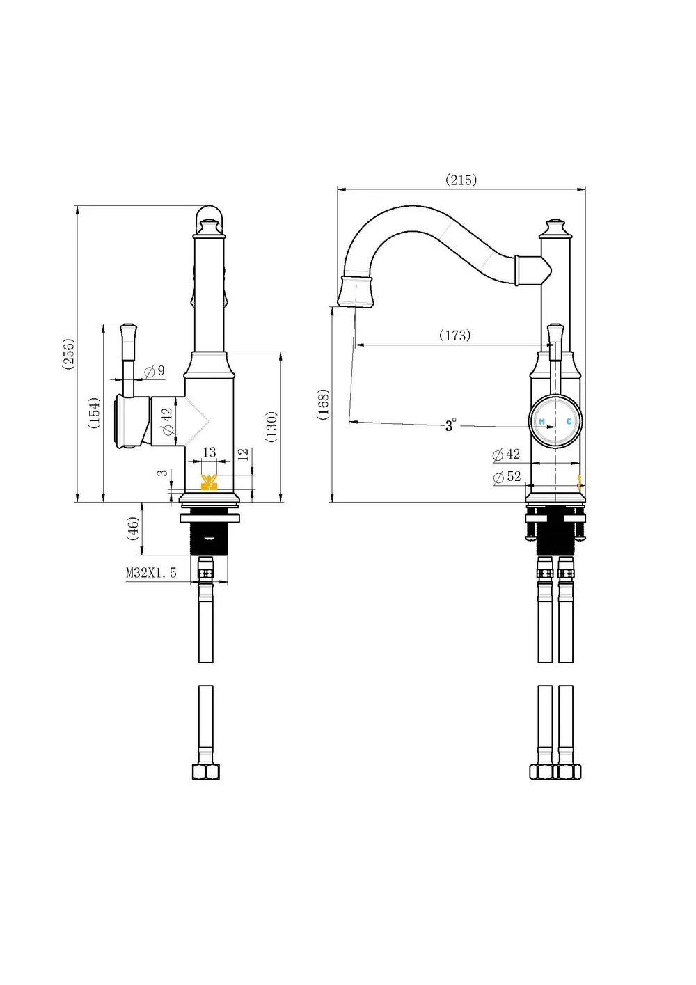 Montpellier High Rise Basin Mixer Electroplated Chrome thumbnail 2