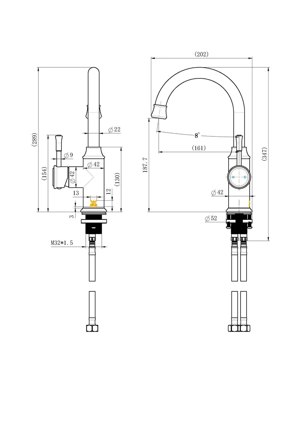 Montpellier High Rise Basin Mixer PVD
Brushed Bronze thumbnail 2