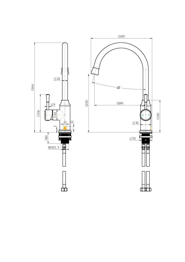 Montpellier Kitchen Mixer Electroplated Chrome thumbnail 2