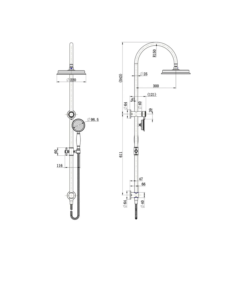 Montpellier Shower Column Set PVD
Brushed Nickel thumbnail 2