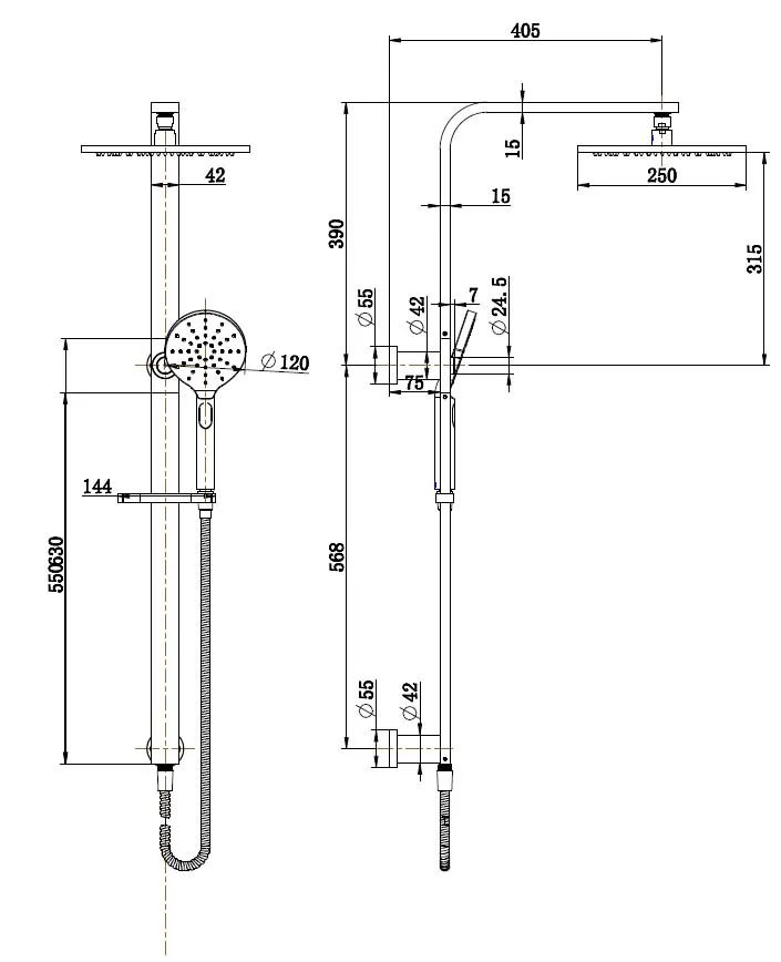 Nova Column Shower Set Electroplated Chrome thumbnail 3