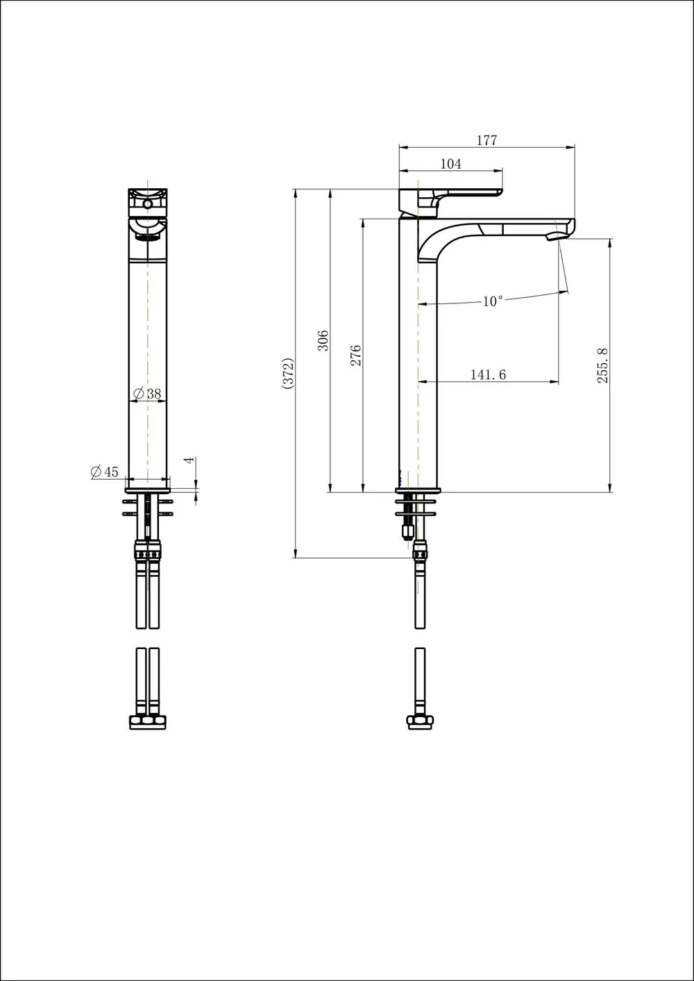 Nova High Rise Basin Mixer Electroplated Chrome thumbnail 2