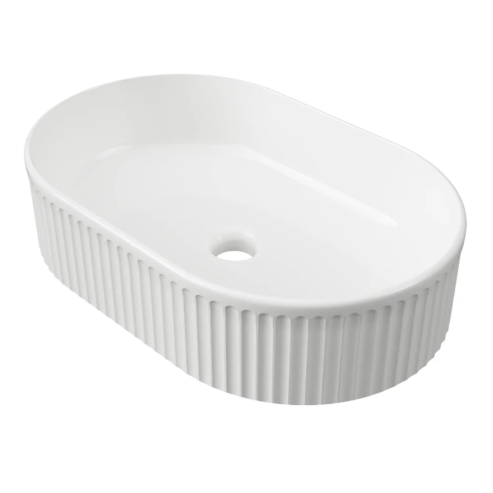 Oval Flute Basin White Gloss thumbnail 2