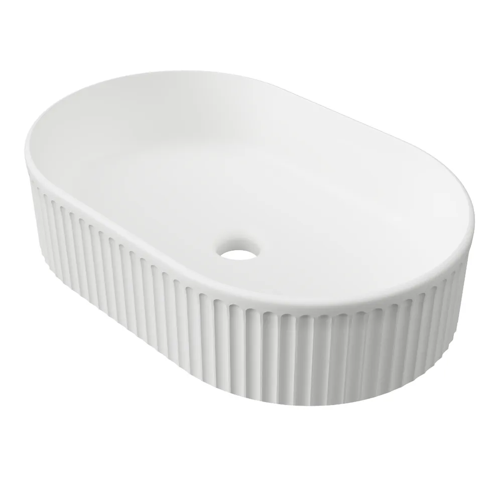 Oval Flute Basin White Matt thumbnail 2