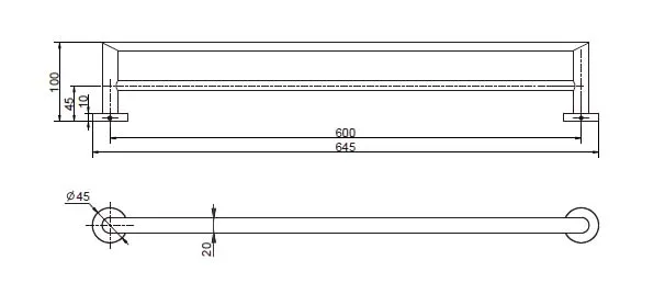 Single Towel Rail 750Mm Electroplated Chrome thumbnail 2