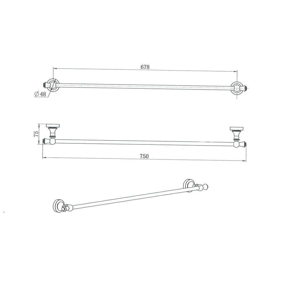 Single Towel Rail 750Mm PVD
Brushed Nickel thumbnail 2