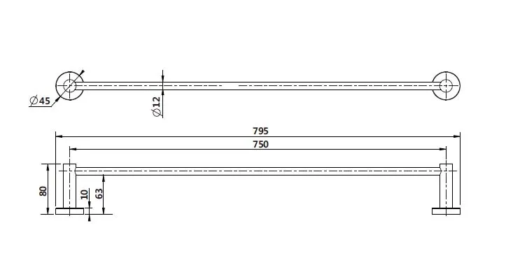 Single Towel Rail 750Mm PVD
Champagne thumbnail 2