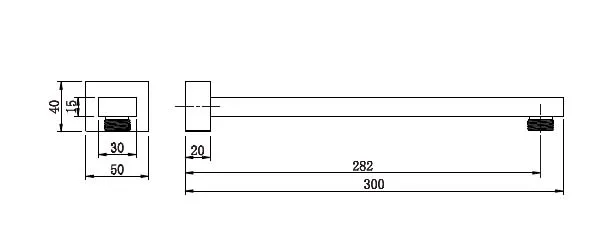 Square Shower Arm
300Mm Electroplated Chrome thumbnail 2