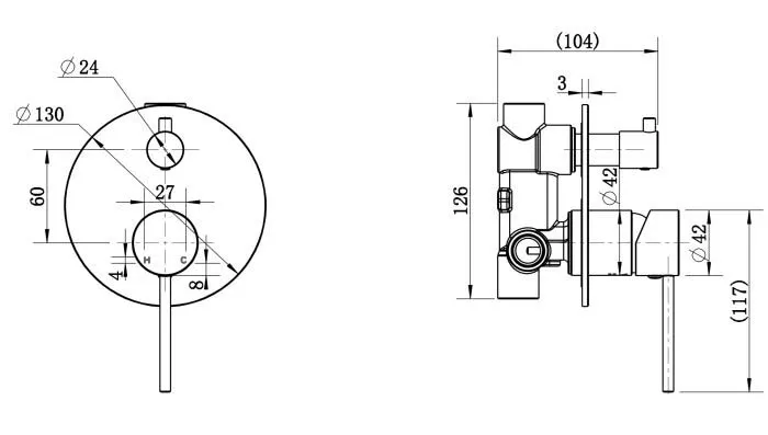 Star Mini Diverter Shower Mixer Electroplated Chrome thumbnail 2