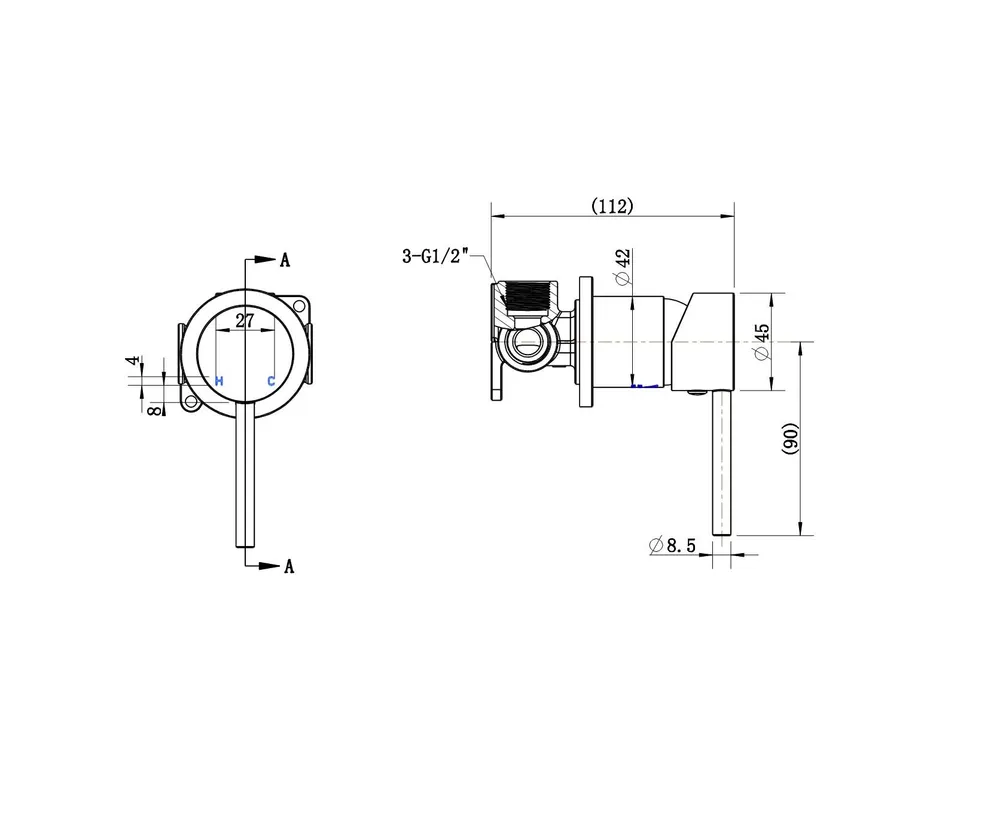 Star Mini Shower Mixer 60Mm PVD
Brushed Bronze thumbnail 2