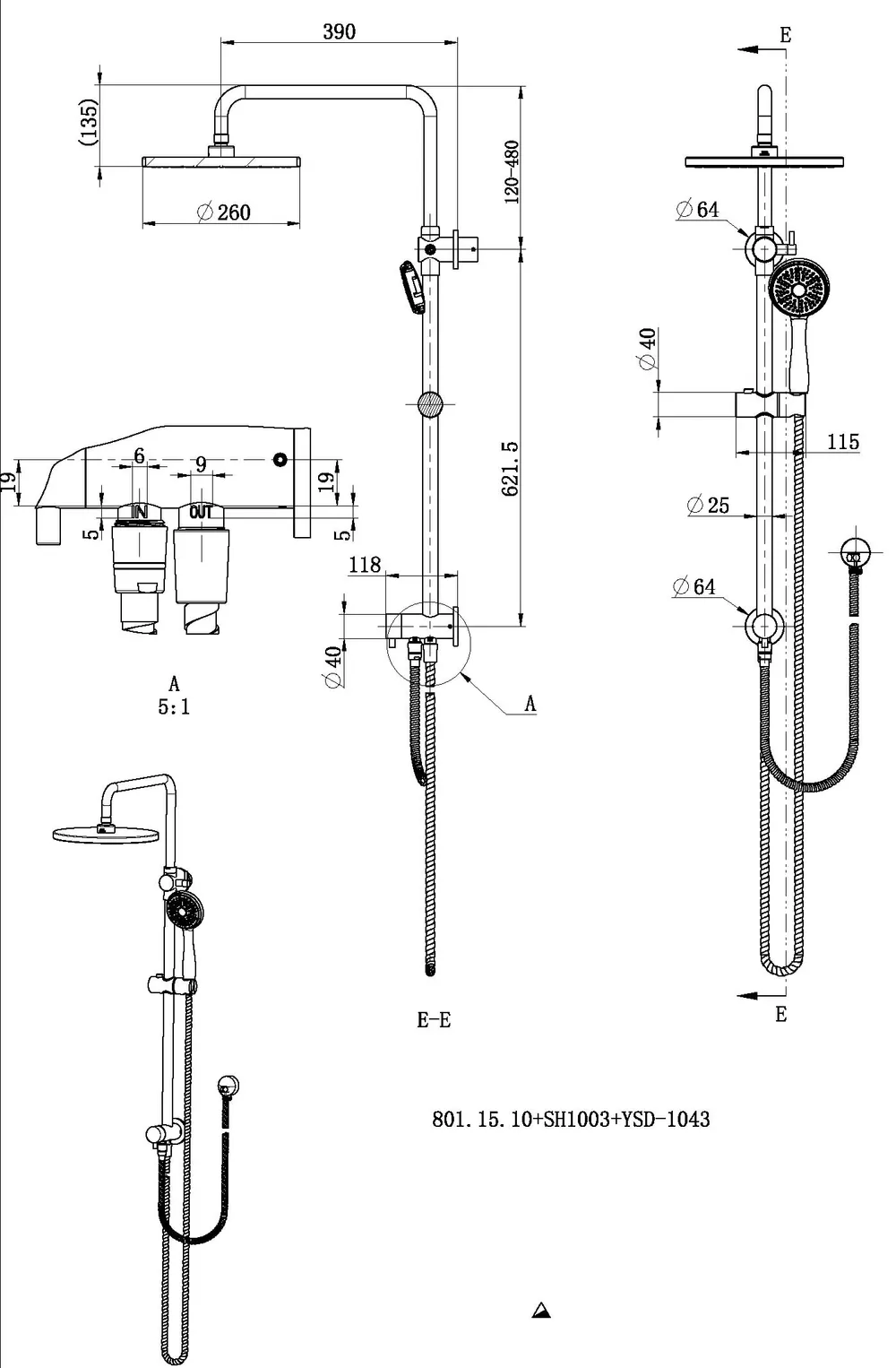 Star Shower Column Set
Top Inlet
200Mm Brass Shower Head Electroplated Chrome thumbnail 2