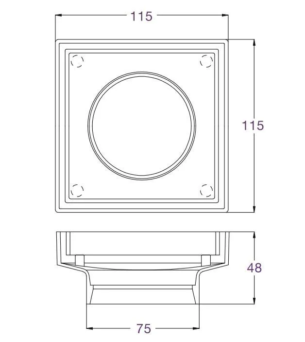 Tile Insert 115Mm/75Mm Outlet PVDChampagne thumbnail 2