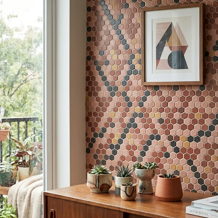 Custom-Made Hexagon Mosaic