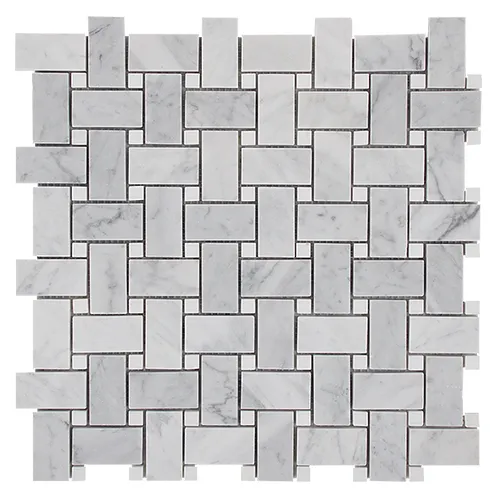 Basketweave Carrara + Thassos Dot Sheet Size 305x305x7mm