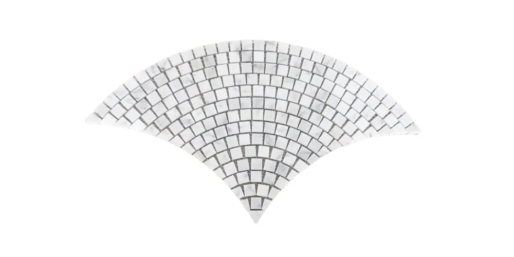 Carrara Fan Honed Chip Size: 15x15x7mm Sheet Size:252x252x7mm