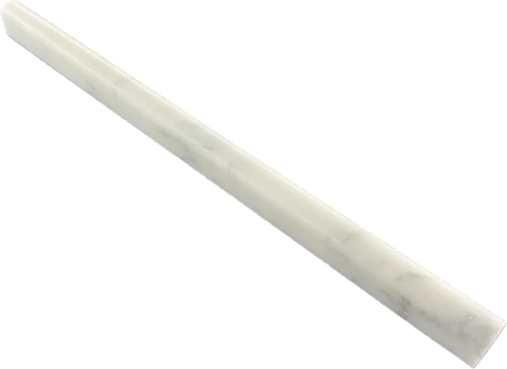 Carrra Pencil Capping Honed 305x15x19mm. Item Sold Per Piece.